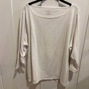 Talbots Women's Cream 3/4 Sleeve Top